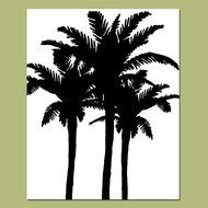 black silhouettes of palm trees on a white background