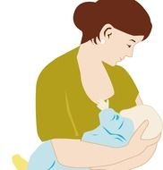 drawn breastfeeding woman