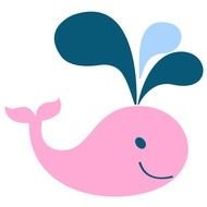 Baby Pink Whale drawing