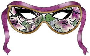 carnival mask with floral design, clipart