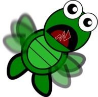 Turtle Flapping Clipart Medium Size