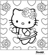 Hello Kitty Valentine Coloring Pages N4