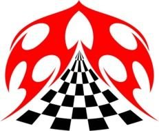 Racing, red and black tattoo design
