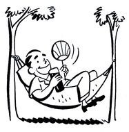 relaxing in a hammock as a graphic illustration