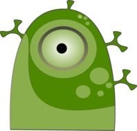 Green Alien Clip Art drawing