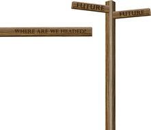 Different signs on the wood post clipart