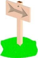 wooden plate with arrow