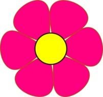 Pink And Yellow Flower Clip Art N6