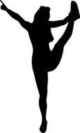 drawing of Cheer Stunt girl Silhouette