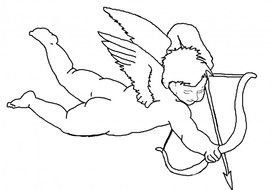 cupid with arrows and bow as graphic illustration