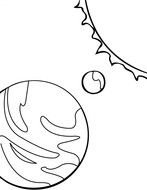 Planet Venus and sun, Coloring Page