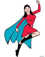 Female Superhero Cartoon drawing