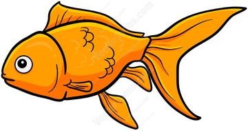 clipart of Orange cartoon goldfish