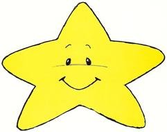 Yellow smiling star clipart