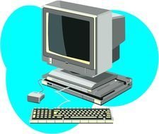 Computer in classroom clipart