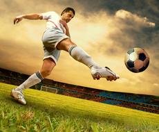 Soccer Player Kicking Ball N9