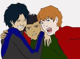 happy friends as a graphic image