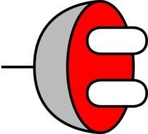 Plug 6 Red Clip Art