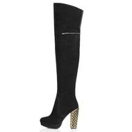 women's black boots with shiny heels