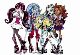 cartoon girls on a white background