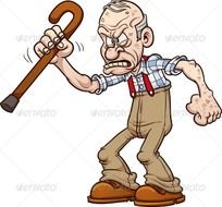 Grumpy Old Man Cartoon Character N6