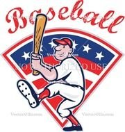 Cartoon Baseball Player Batting N8
