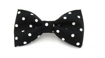 White Polka Dots BOW TIE drawing