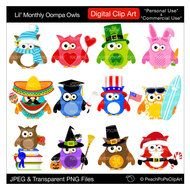 Cute Christmas Owl Clip Art N8