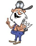 drawing of an old man in a hat