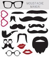 clipart glasses and mustache on a white background