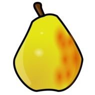 drawing of a yellow pear on a white background