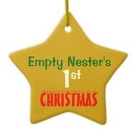 Empty Nest 1st Christmas Gold Star 2 Ornaments