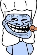 Clip art of blue Troll Face