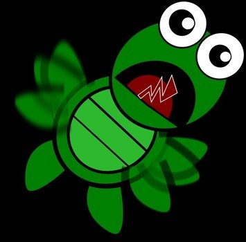 Turtle Flapping Clipart Medium Size