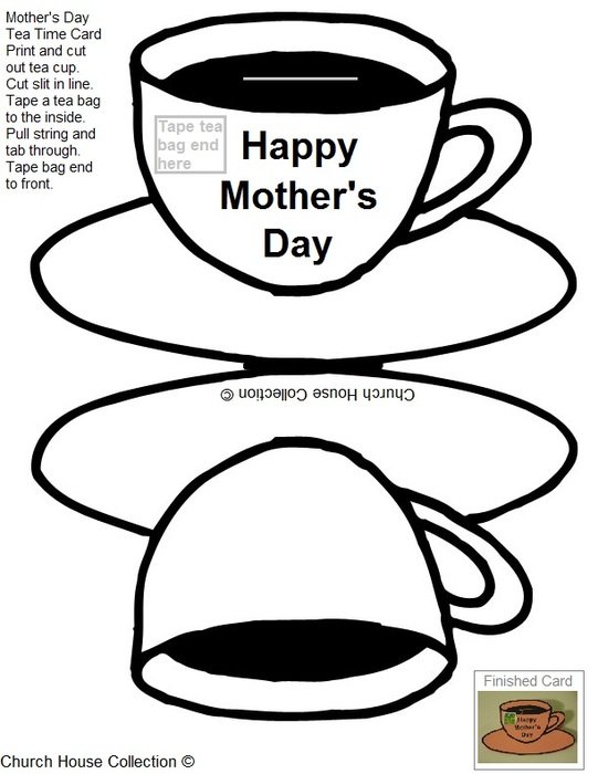 Mothers Day Tea Cup Template N2