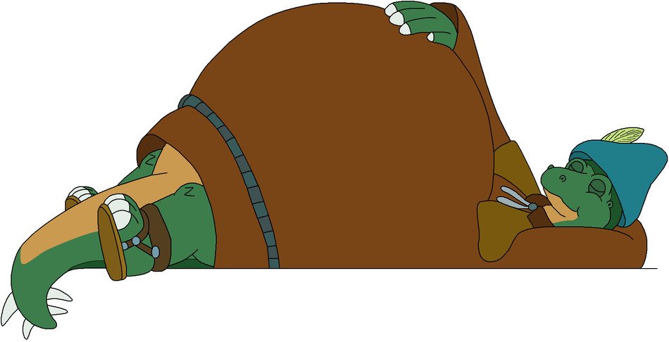 sleeping dragon on a white background