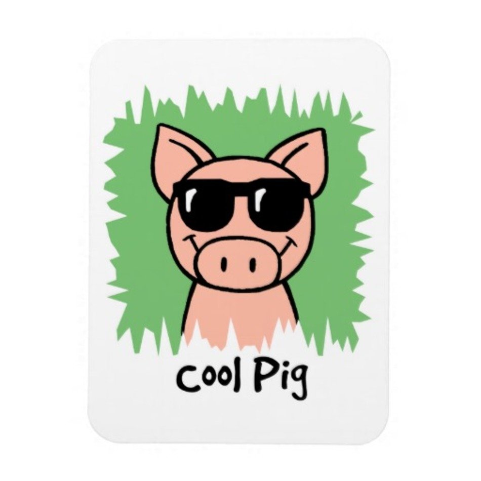 Pig With Sunglasses Clip Art N3