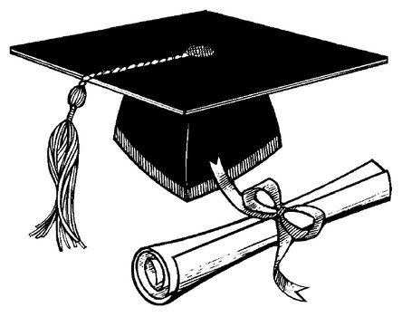 Graduation Cap And Scroll Clip Art