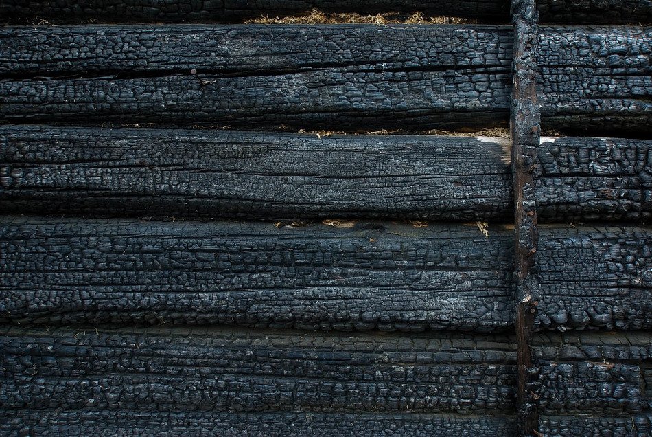 Charred wood board