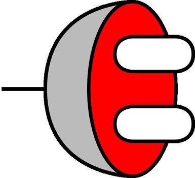 Plug 6 Red Clip Art