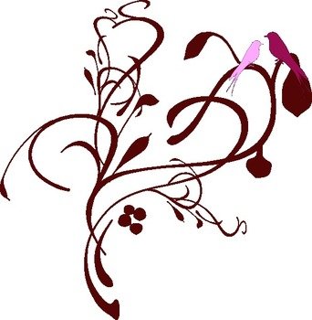 Tree Branch With Birds Stencil
