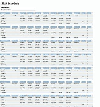 Work Schedule Template Excel