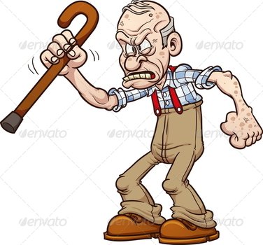 Grumpy Old Man Cartoon Character N6