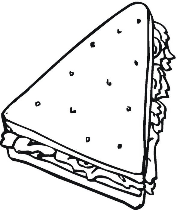 Sandwich Coloring Page N3