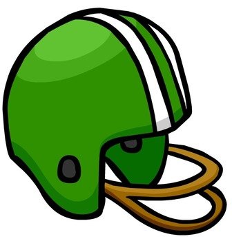 Green Football Helmets