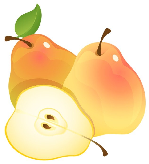 drawn two pears and a half