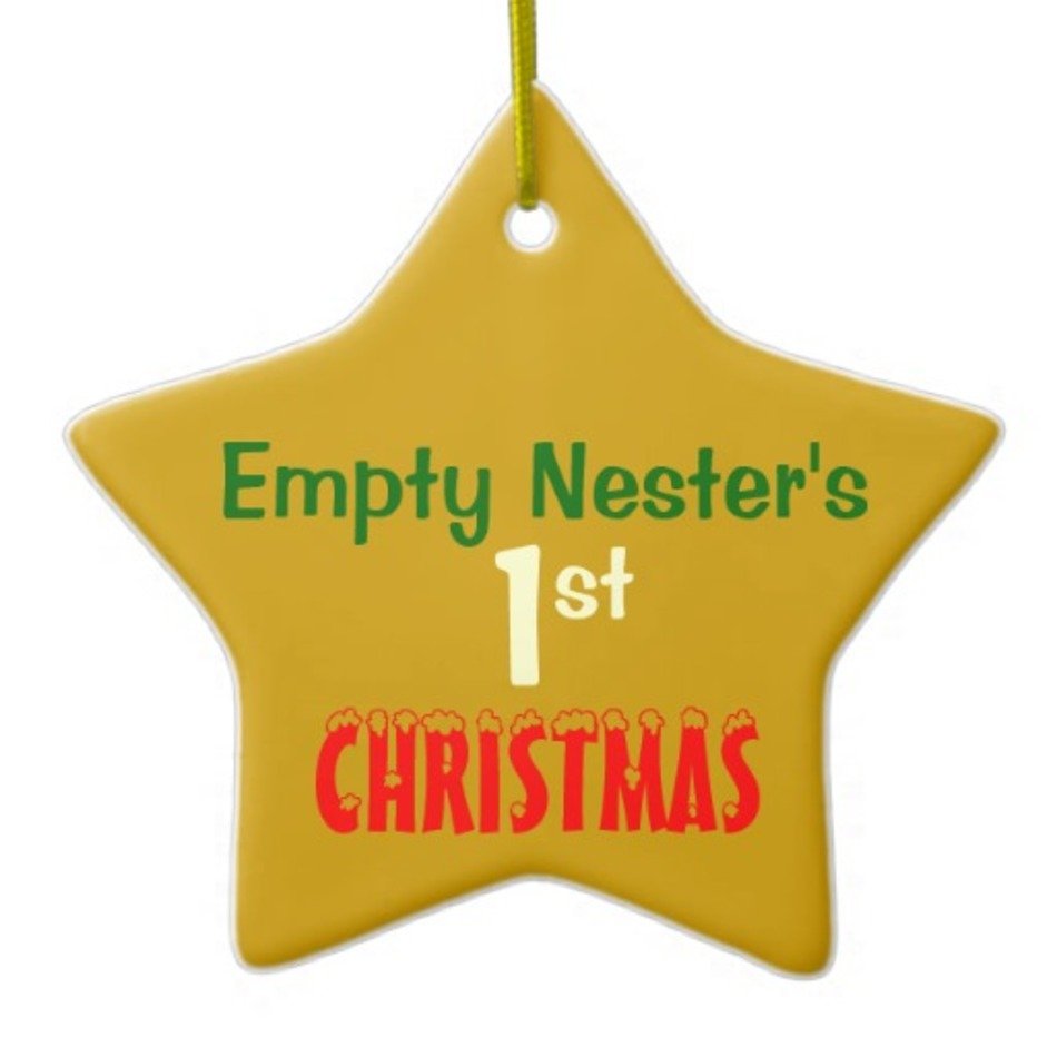 Empty Nest 1st Christmas Gold Star 2 Ornaments free image download
