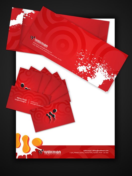stationery design on a black background