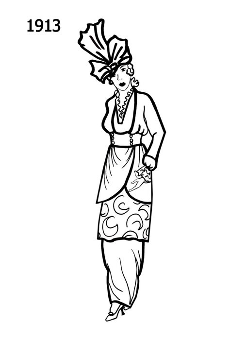 1913 dress as a graphic illustration