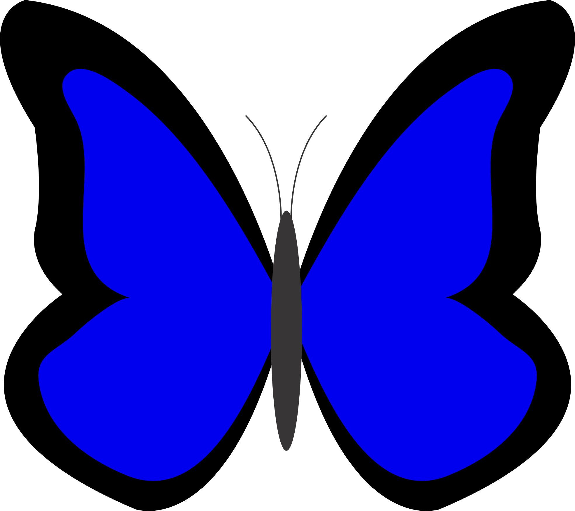 Blue Butterfly Clip Art drawing free image download